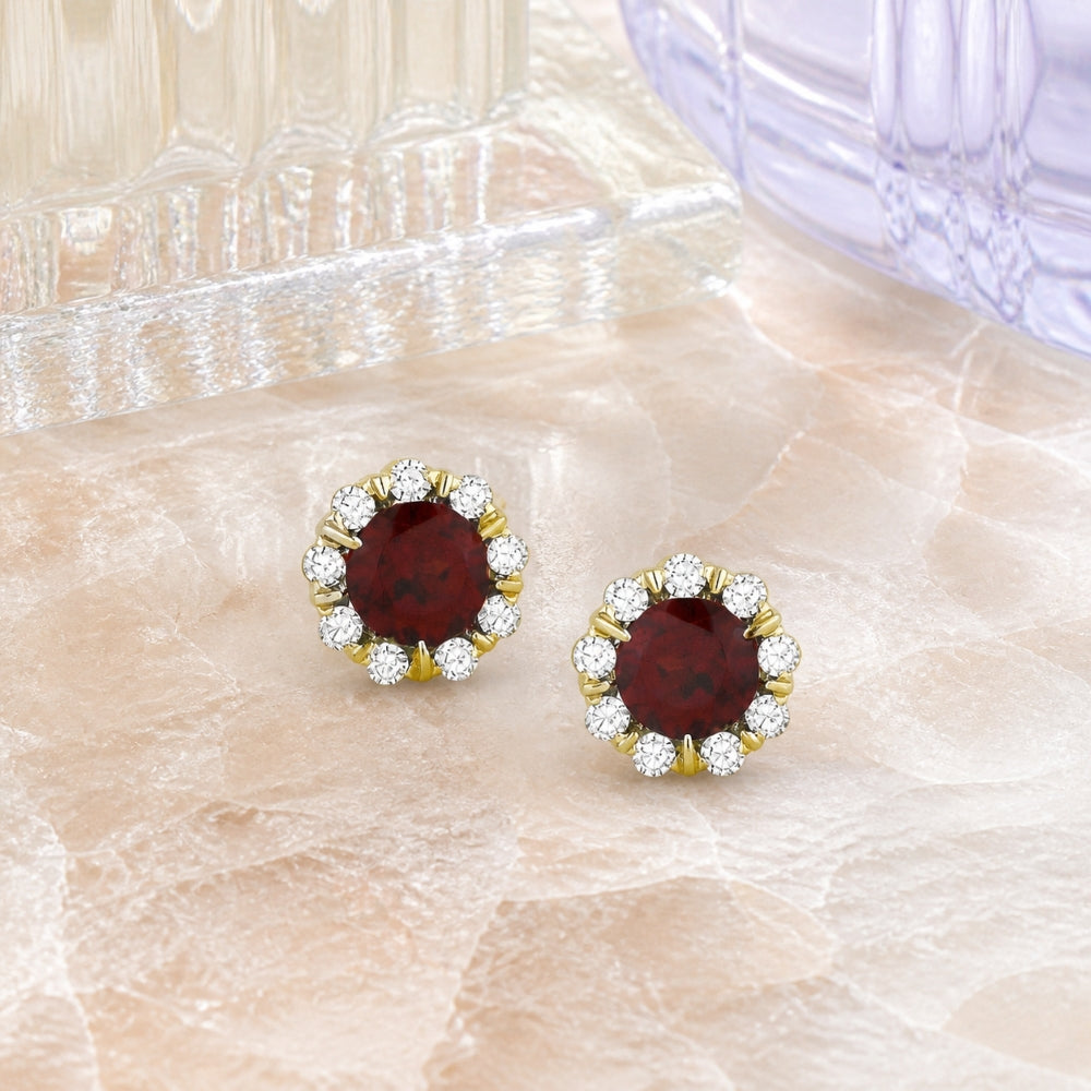 E1034 - 14K Gold Round Stud Earrings