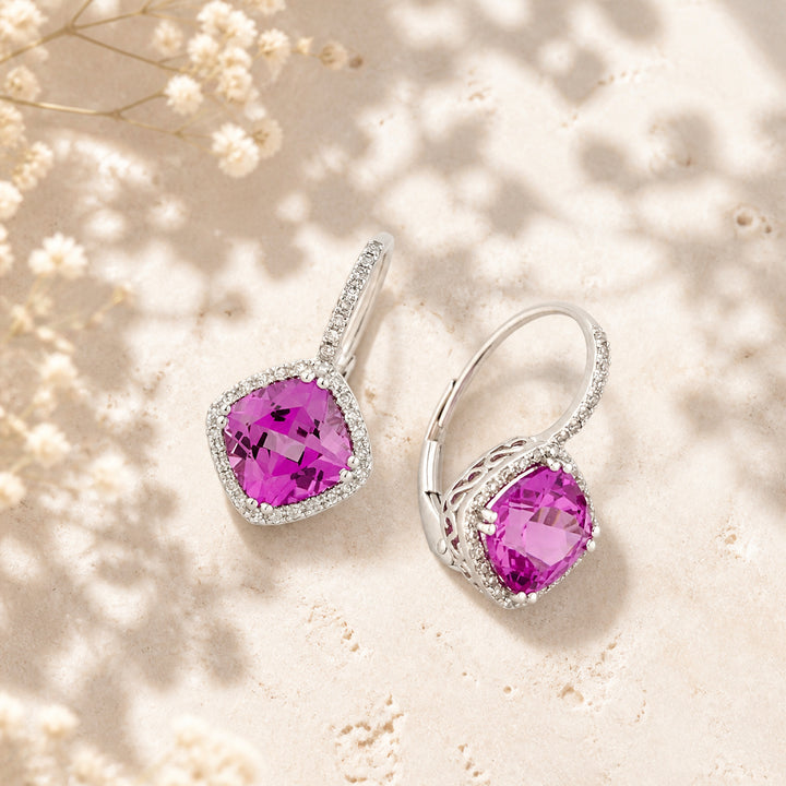 E1051 - 14K Gold Cushion Drop Earrings