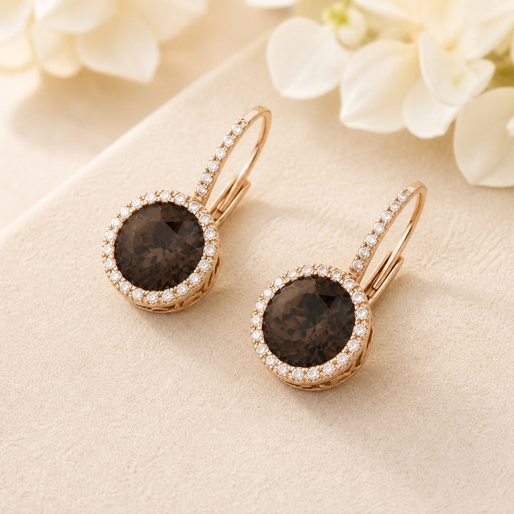E1059 - 14K Gold Round Drop Earrings