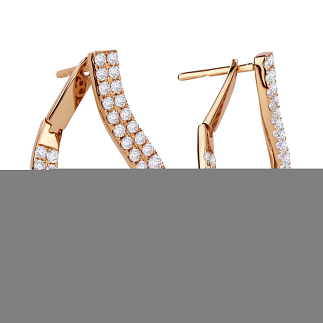Beautiful Hand Crafted 14K Rose Gold White Diamond Milano Collection Drop Dangle Earrings With A Lever Back Closure