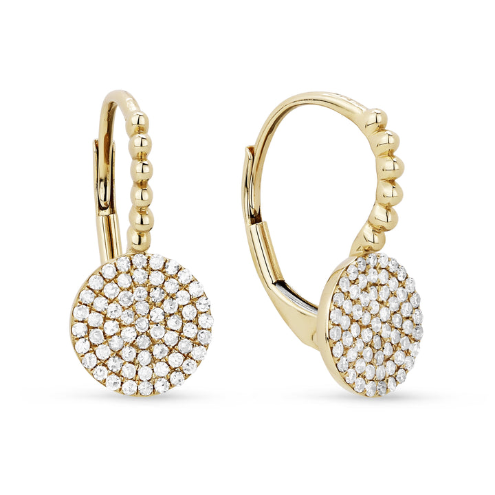 Beautiful Hand Crafted 14K Yellow Gold White Diamond Milano Collection Drop Dangle Earrings With A Lever Back Closure