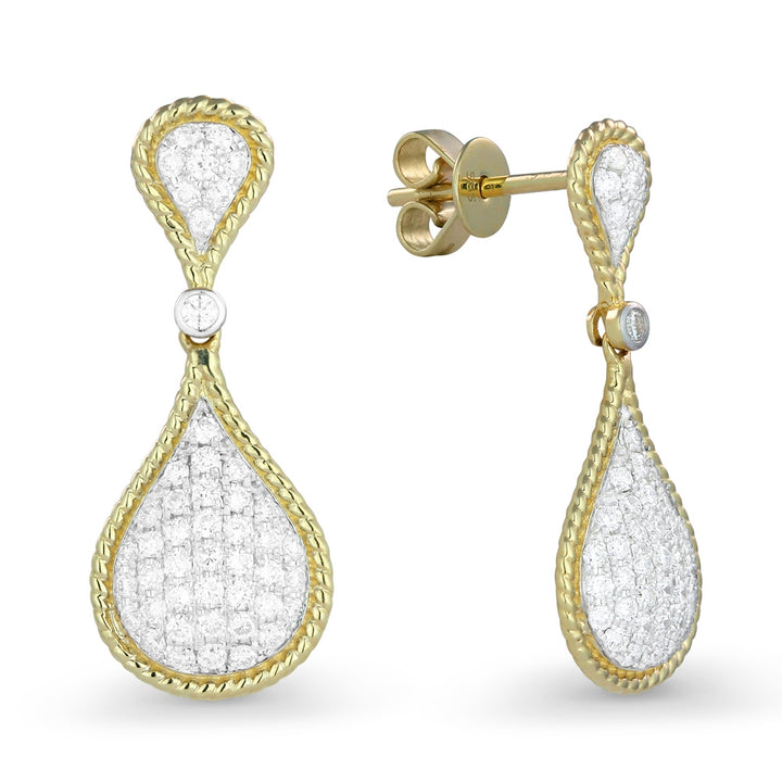 Madison L 14K Yellow Gold Diamond Pear Drop Earrings - style E1203Y