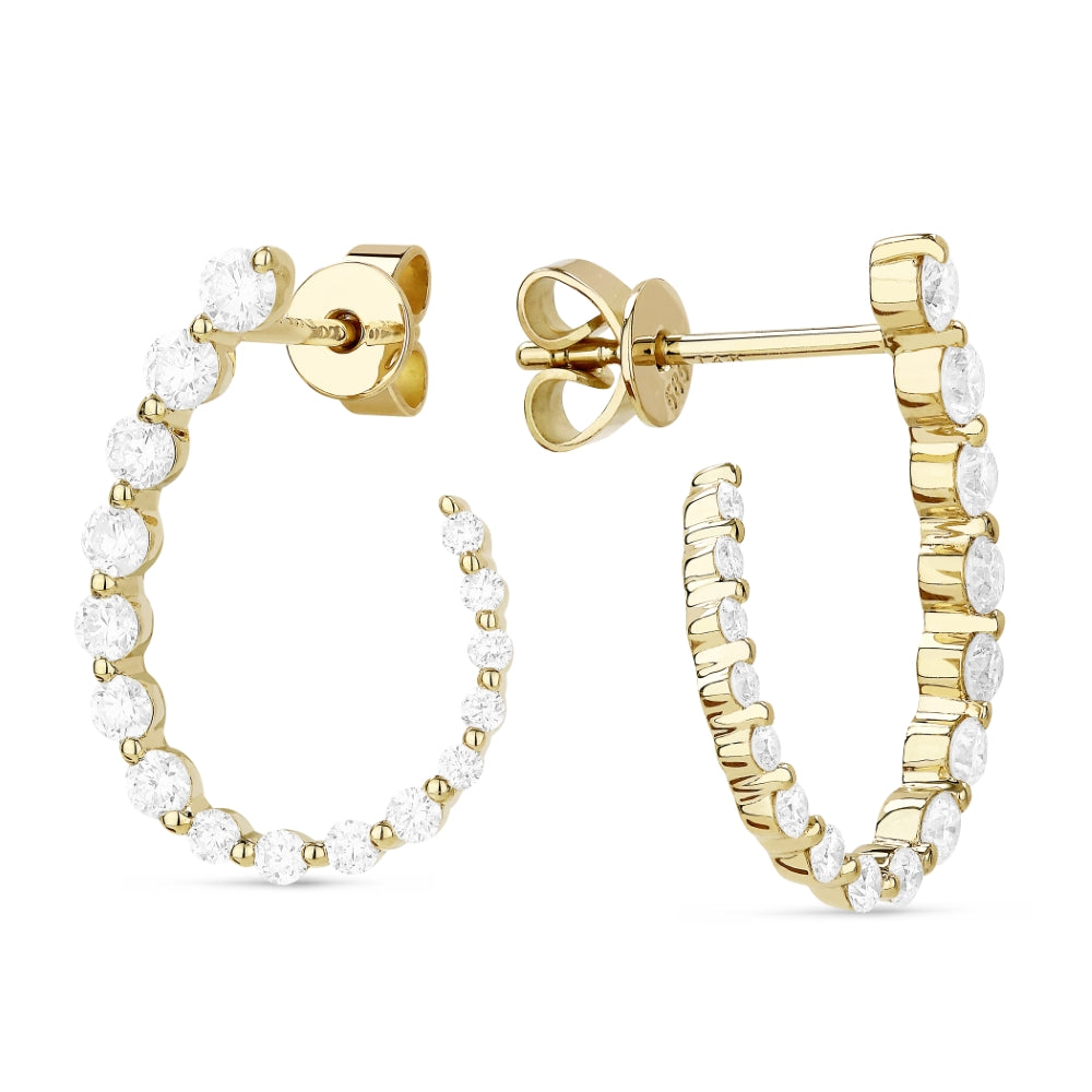 E1253 Yellow Gold White Diamond Earring Milano Collection 2018 Drop Dangle Earrings Huggie Design Lever Back Closure Round Shape UPDATED-04-Apr-2026 wholesale-only E1253Y