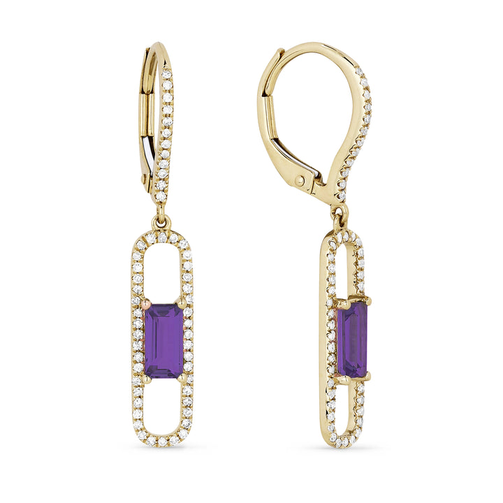 Madison L 14K Yellow Gold Amethyst Paperclip Drop Earrings - style E1255AMY