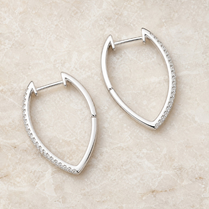 E1272 - 14K Gold Diamond Hoop Earrings