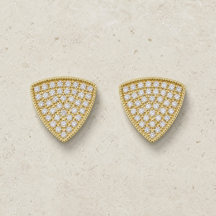 E1331 - 14K Gold Diamond Chevron Stud Earrings