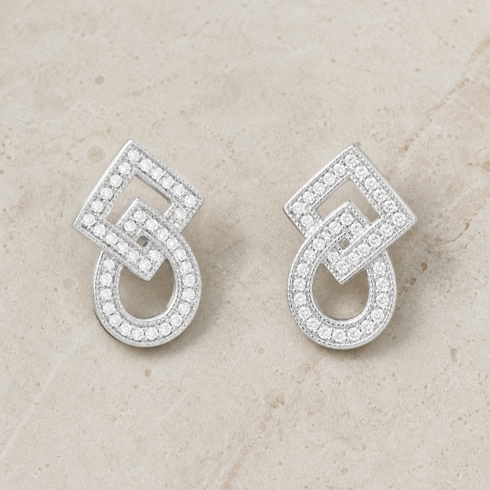 E1332 - 14K Gold Diamond Stud Earrings