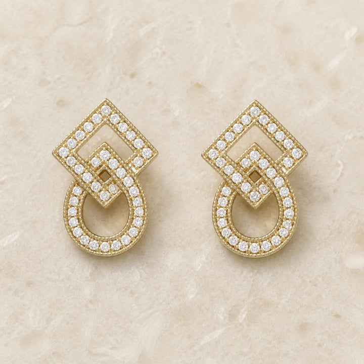 E1332 - 14K Gold Diamond Stud Earrings