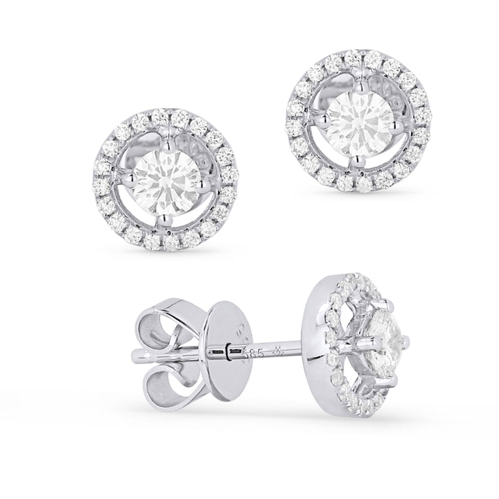 Madison L 14K White Gold Diamond Round Stud Earrings - style E1334W