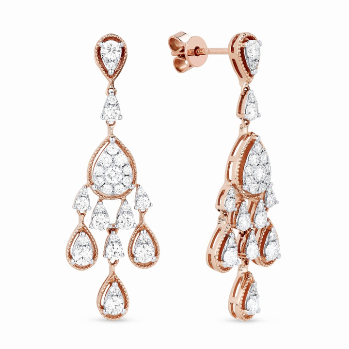 Madison L 14K Rose Gold Diamond Cocktail Drop Earrings - style E1407P