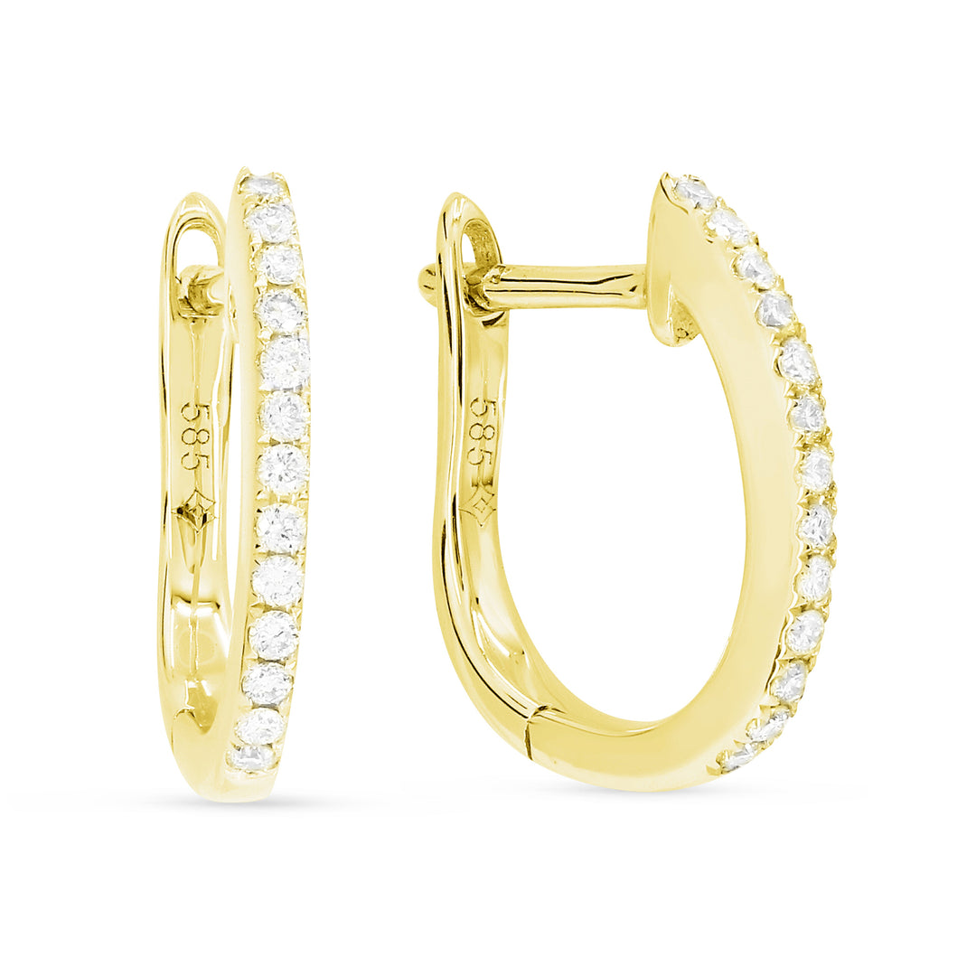 Beautiful Hand Crafted 14K Yellow Gold  Milano Collection Hoop Earrings With A Hoop Closure