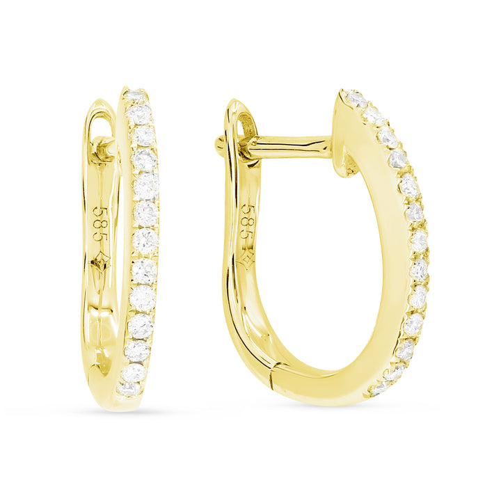 Beautiful Hand Crafted 14K Yellow Gold  Milano Collection Hoop Earrings With A Hoop Closure