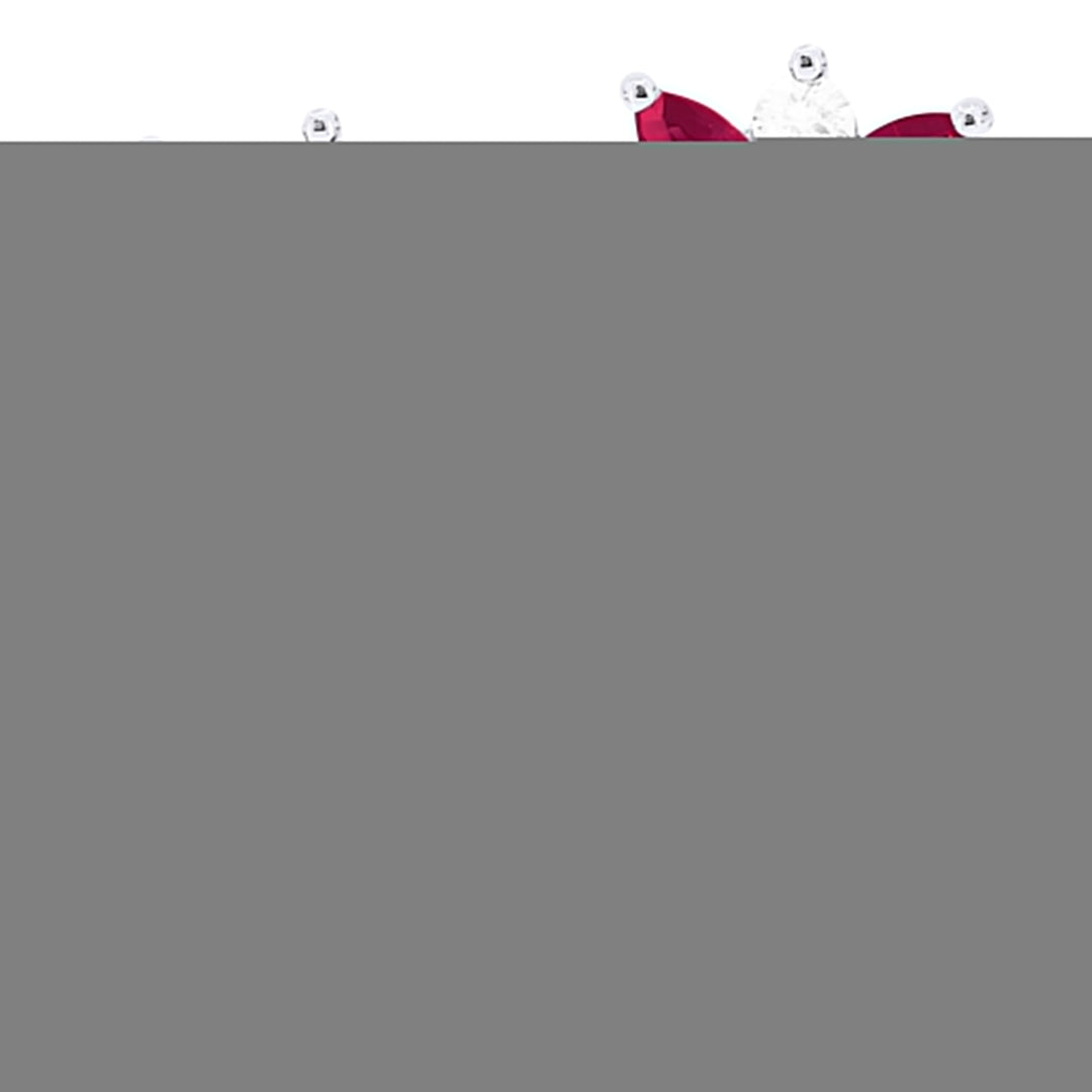 Beautiful Hand Crafted 14K White Gold 2X4MM Ruby And Diamond Arianna Collection Stud Earrings With A Push Back Closure
