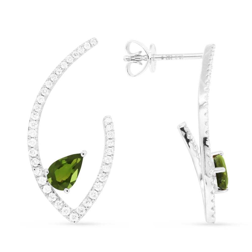 Madison L 14K White Gold Peridot Drop Earrings - style E1454PRW