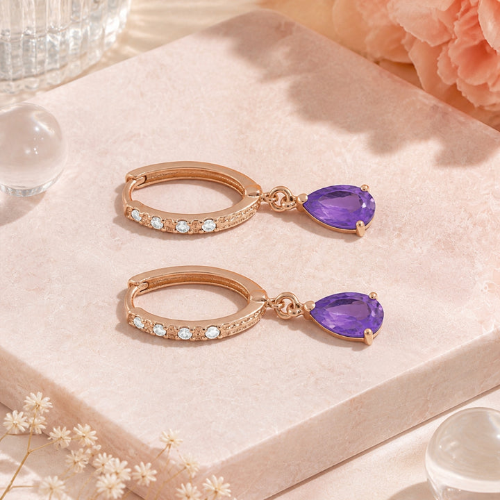 E1469 - 14K Gold Pear Drop Earrings