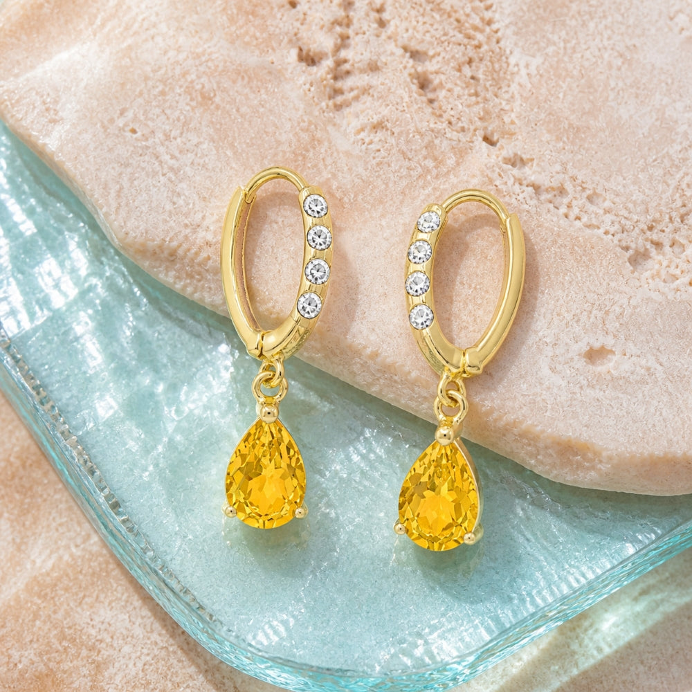 E1469 - 14K Gold Pear Drop Earrings
