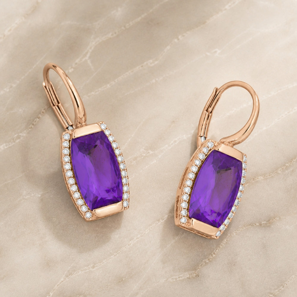 E1502 - 14K Gold Rectangle Drop Earrings