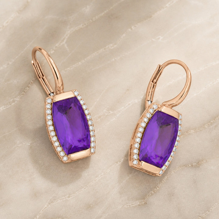 E1502 - 14K Gold Rectangle Drop Earrings
