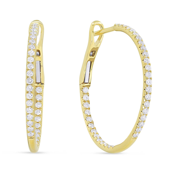 Beautiful Hand Crafted 14K Yellow Gold  Milano Collection Hoop Earrings With A Hoop Closure
