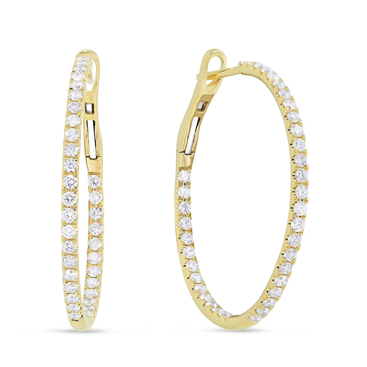Beautiful Hand Crafted 14K Yellow Gold  Milano Collection Hoop Earrings With A Hoop Closure