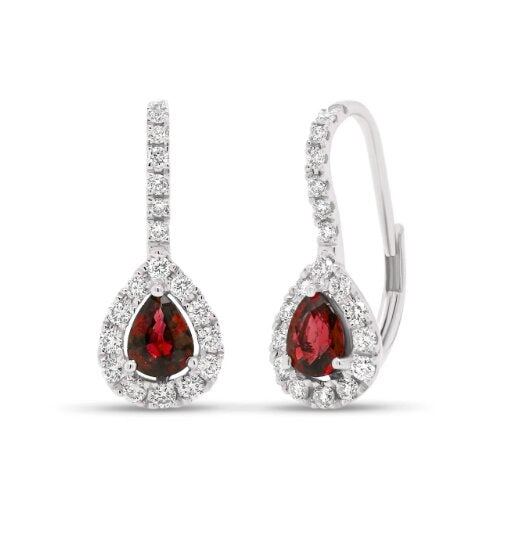 Madison L 14K White Gold Ruby Drop Earrings - style E1569RUW