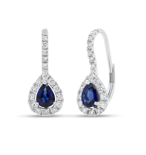 Madison L 14K White Gold Sapphire Drop Earrings - style E1569SAW