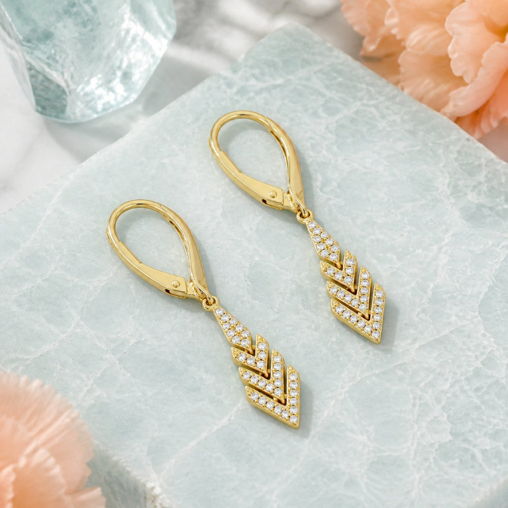 E1586 - 14K Gold Diamond Drop Earrings