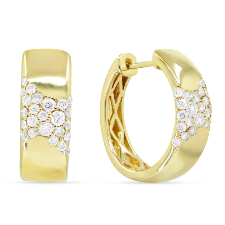 Madison L 14K Yellow Gold Diamond Huggie Hoop Earrings - style E1595Y