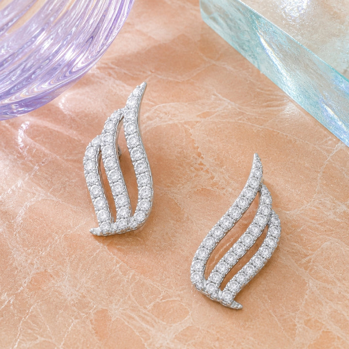 E1601 - 14K Gold Diamond Ear Climber Earrings