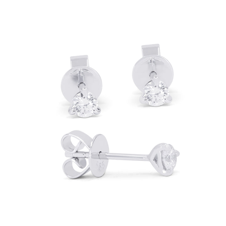 Beautiful Hand Crafted 14K White Gold  Lumina Collection Stud Earrings With A Push Back Closure