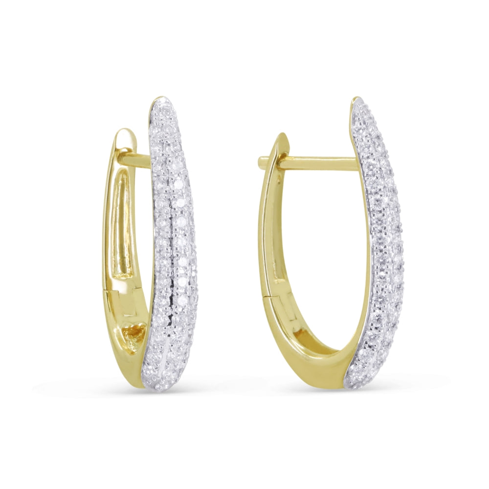 Madison L 14K Two Tone Gold Diamond Hoop Earrings - style E1617WY