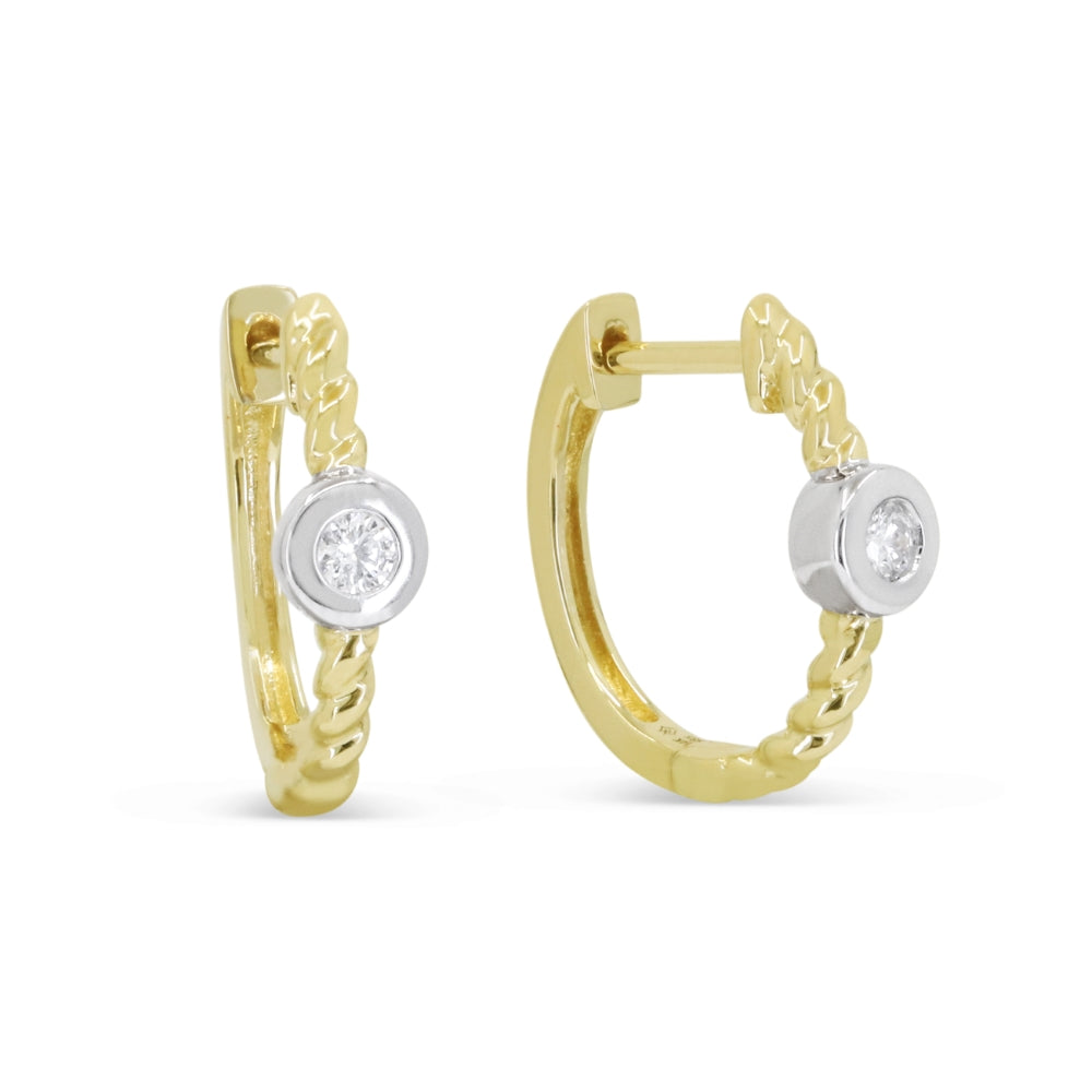 Madison L 14K Yellow Gold Diamond Hoop Earrings - style E1627Y
