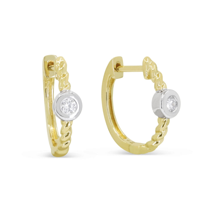 Madison L 14K Yellow Gold Diamond Hoop Earrings - style E1627Y