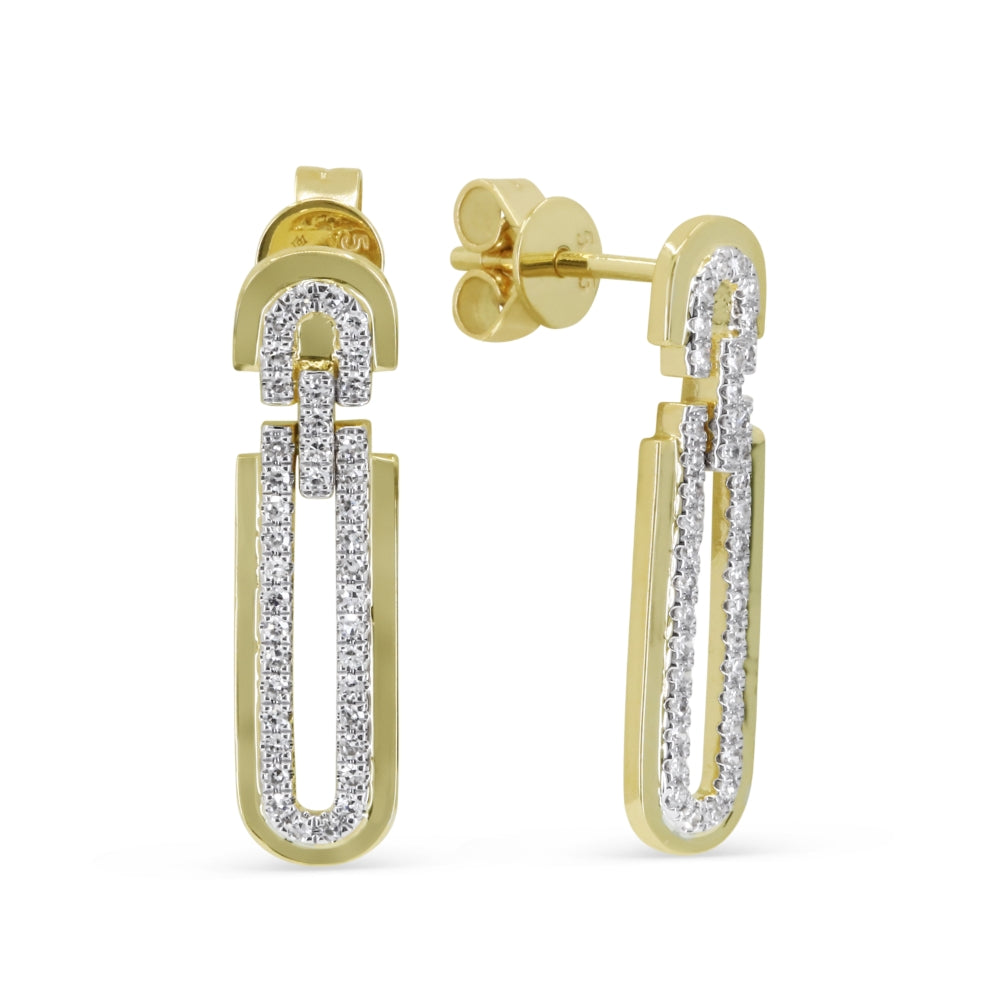 Madison L 14K Yellow Gold Diamond Drop Earrings - style E1628Y
