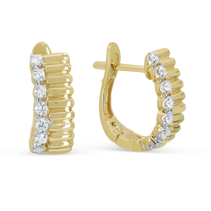 Madison L 14K Yellow Gold Diamond Hoop Earrings - style E1630Y