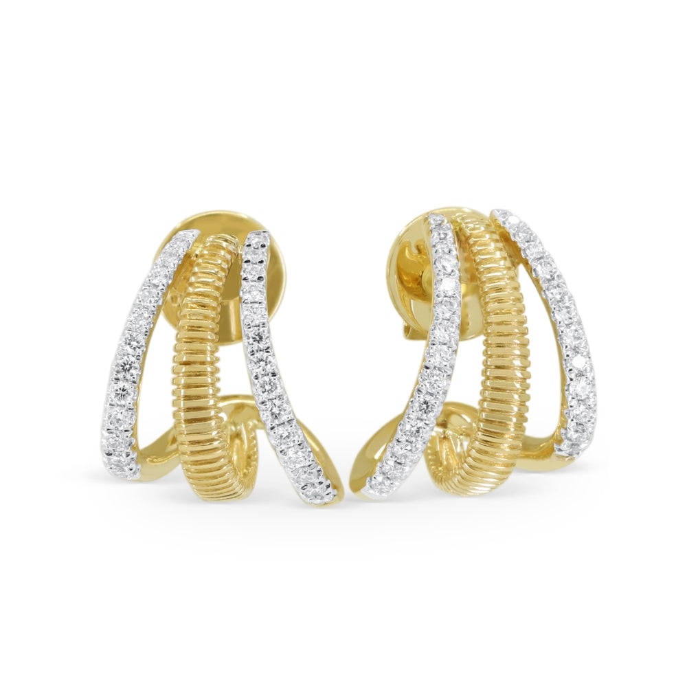 Madison L 14K Yellow Gold Diamond Stud Earrings - style E1631Y