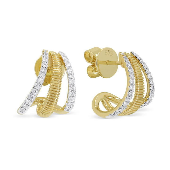 Madison L 14K Yellow Gold Diamond Stud Earrings - style E1631Y - view 2