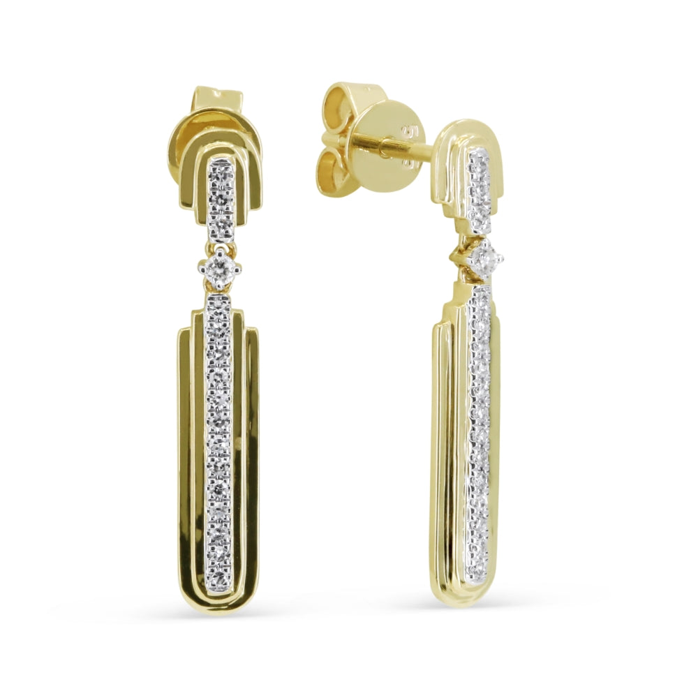 Madison L 14K Yellow Gold Diamond Drop Earrings - style E1632Y