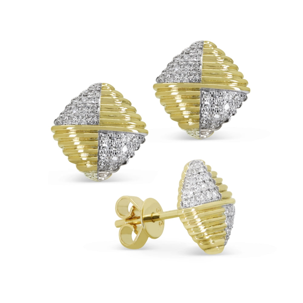 Madison L 14K Yellow Gold Diamond Stud Earrings - style E1634Y