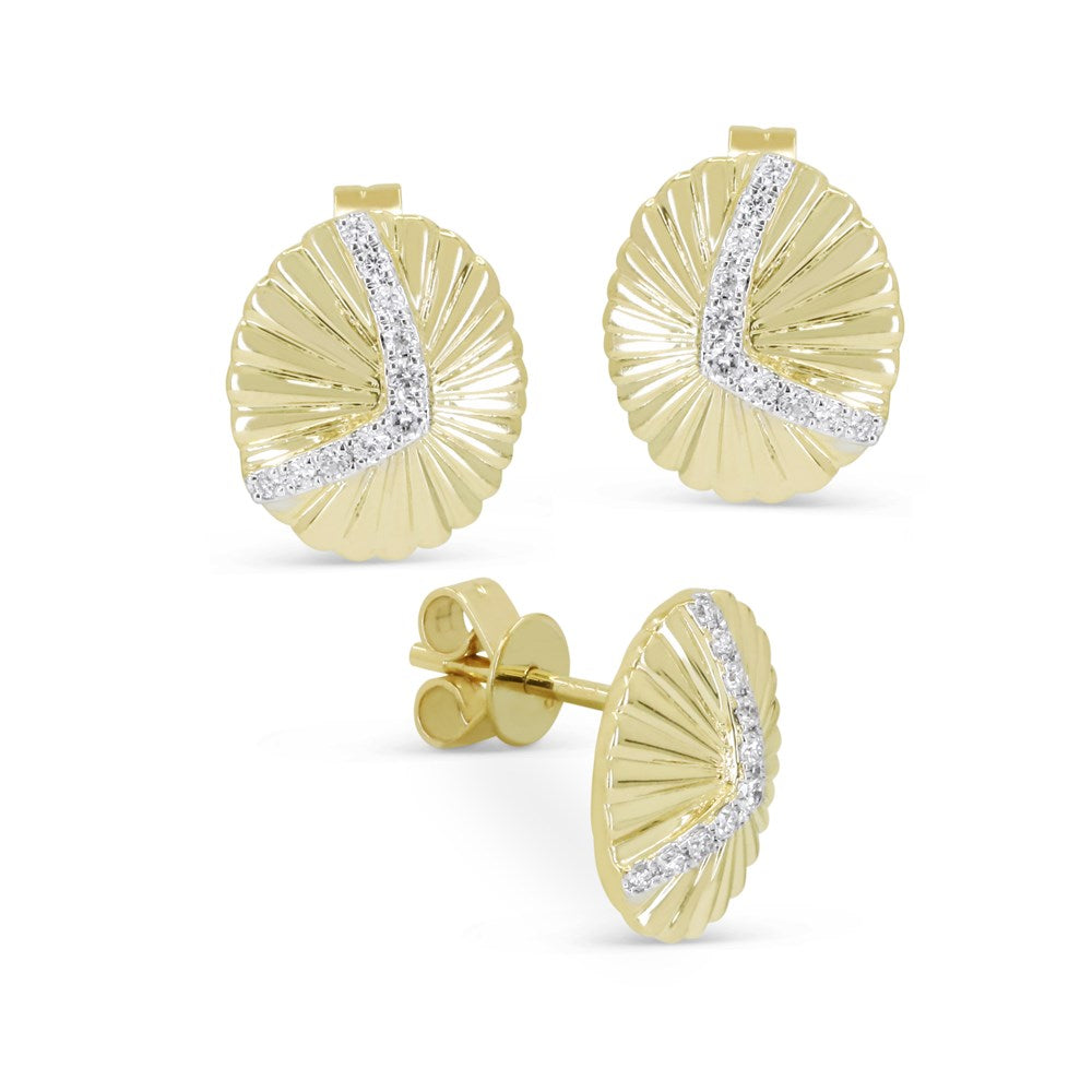 Madison L 14K Yellow Gold Diamond Stud Earrings - style E1635Y