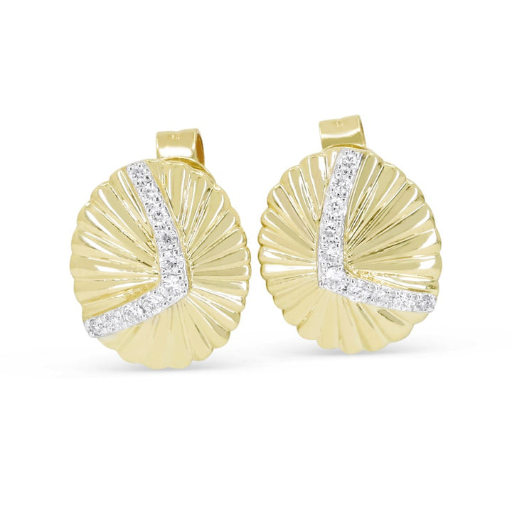 E1635 - 14K Yellow Gold Diamond Stud Earrings