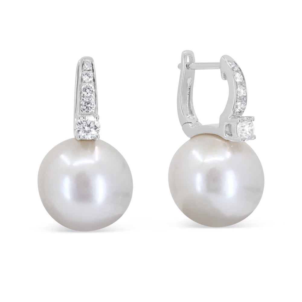 Madison L 14K White Gold Pearl Drop Earrings - style E1639PEW