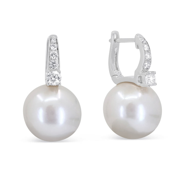 Madison L 14K White Gold Pearl Drop Earrings - style E1639PEW