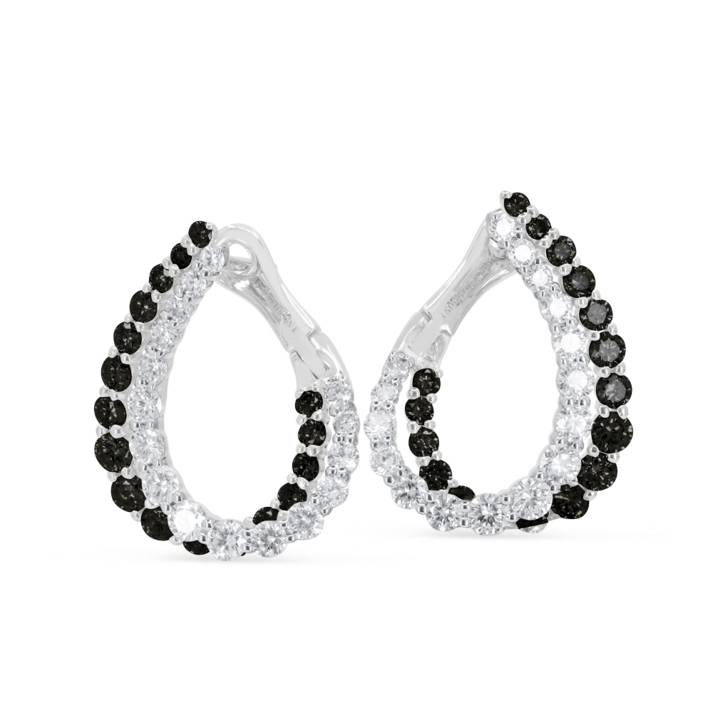 Madison L 14K White Gold Black Diamond Earrings - style E1703BDIAW