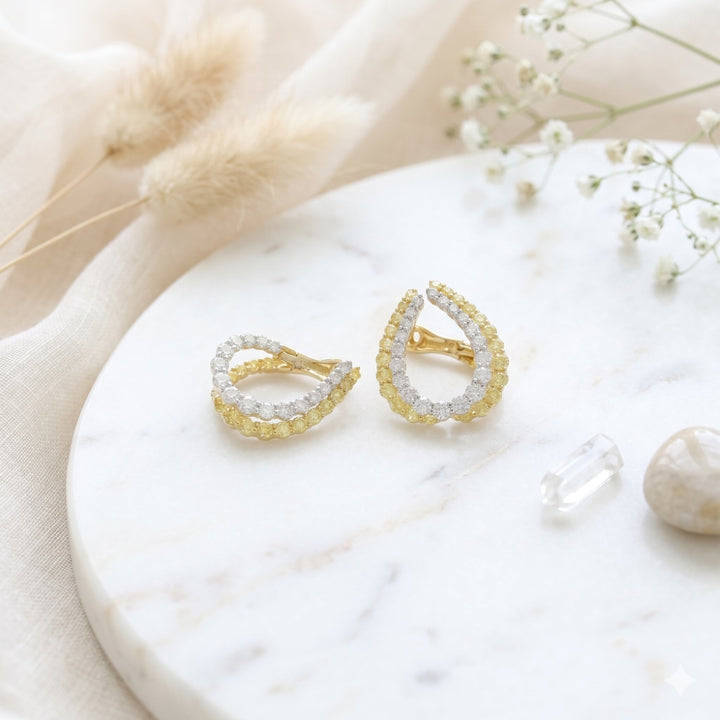 E1703 - 14K Gold Diamond Earrings