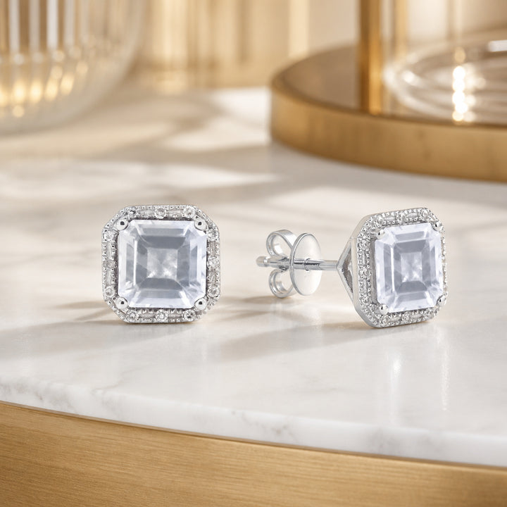 E1731 - 14K Gold Cushion Stud Earrings