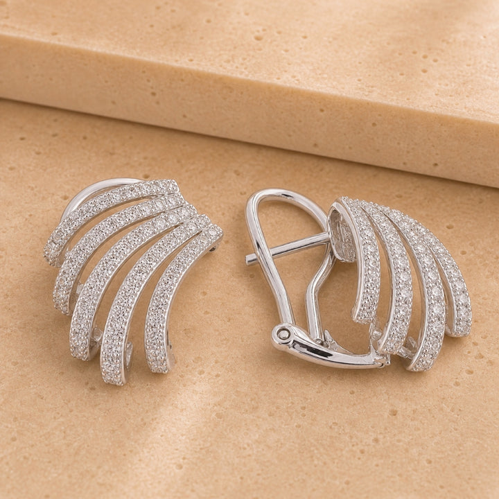 E1735 - 14K Gold Diamond Ear Climber Earrings