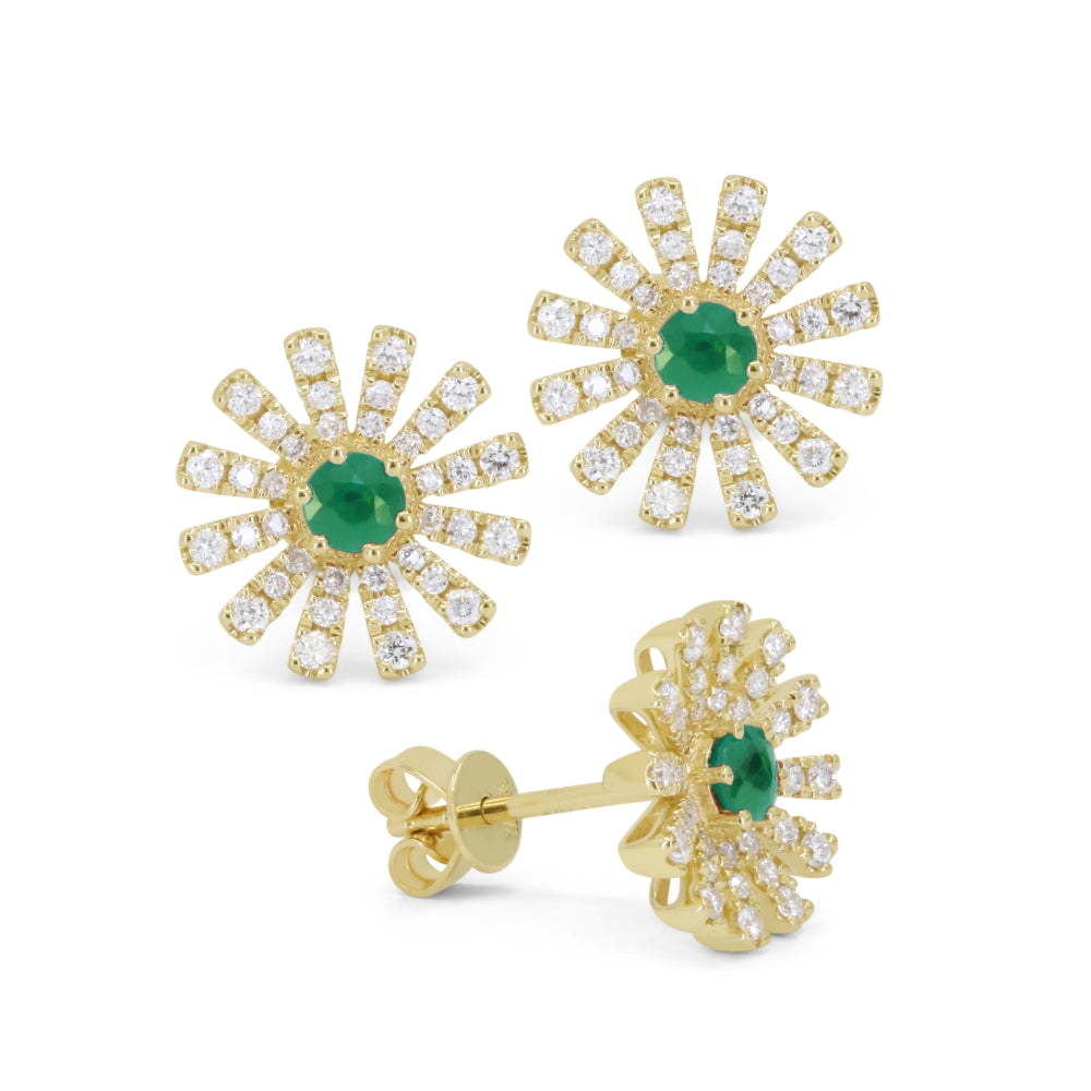 Madison L 14K Yellow Gold Emerald Stud Earrings - style E1760EMY