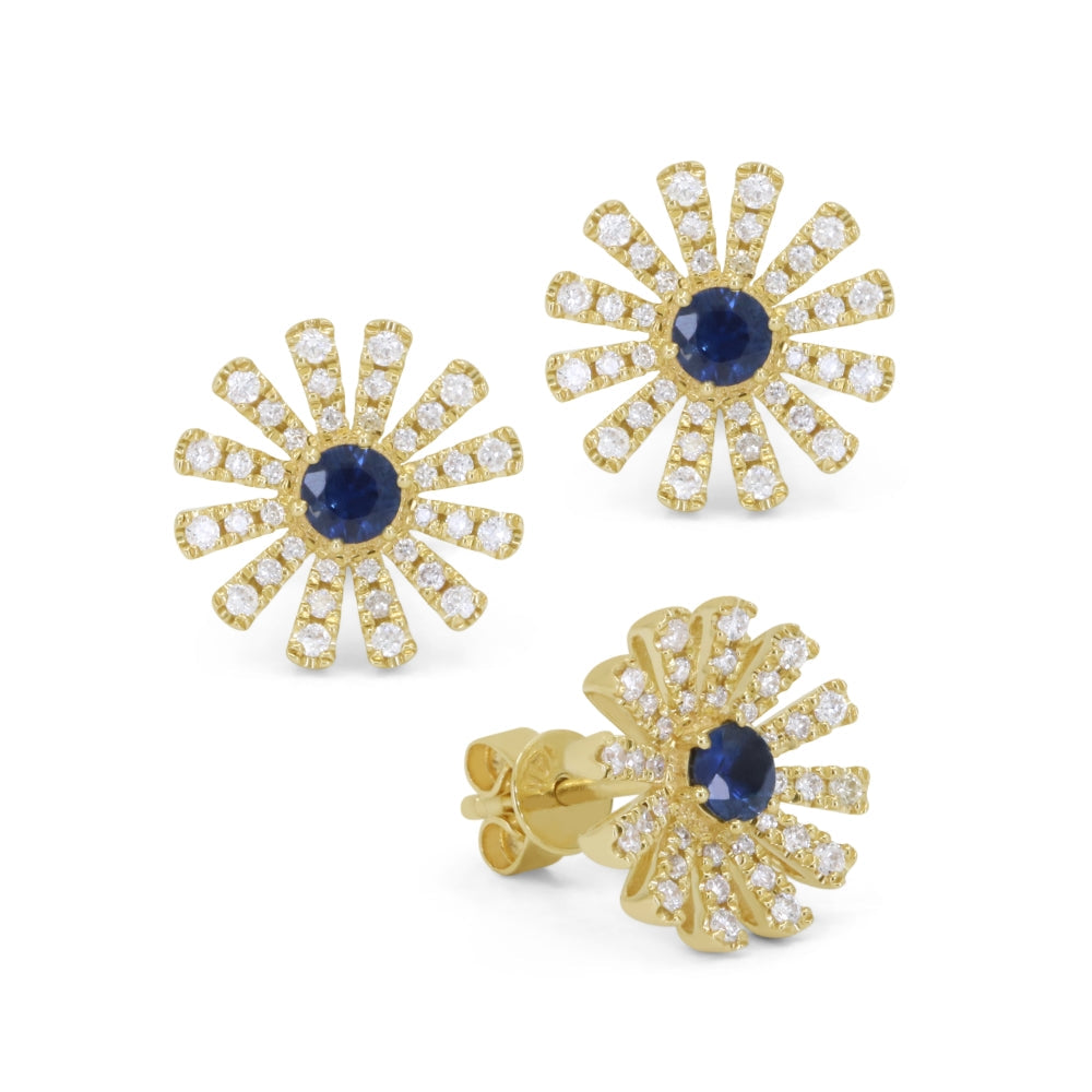 Beautiful Hand Crafted 14K Yellow Gold  Sapphire And Diamond Arianna Collection
