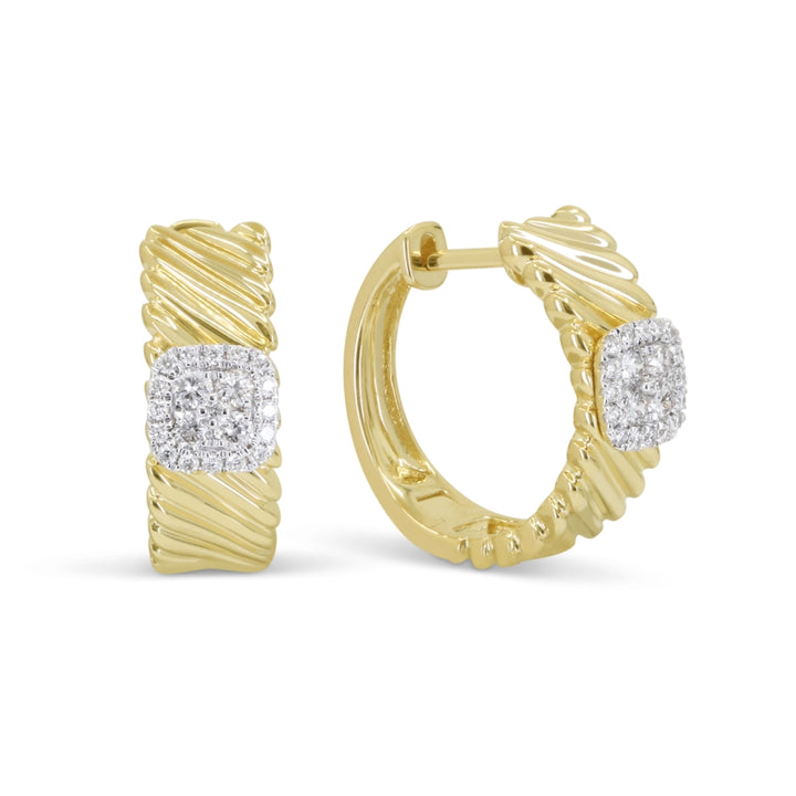 Madison L 14K Yellow Gold Diamond Hoop Earrings - style E1771Y
